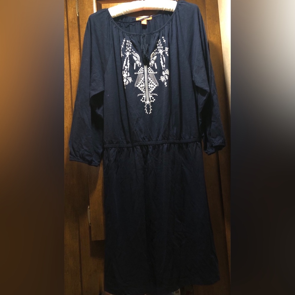 NWOT Joe Fresh Canada Navy Dress White Design L